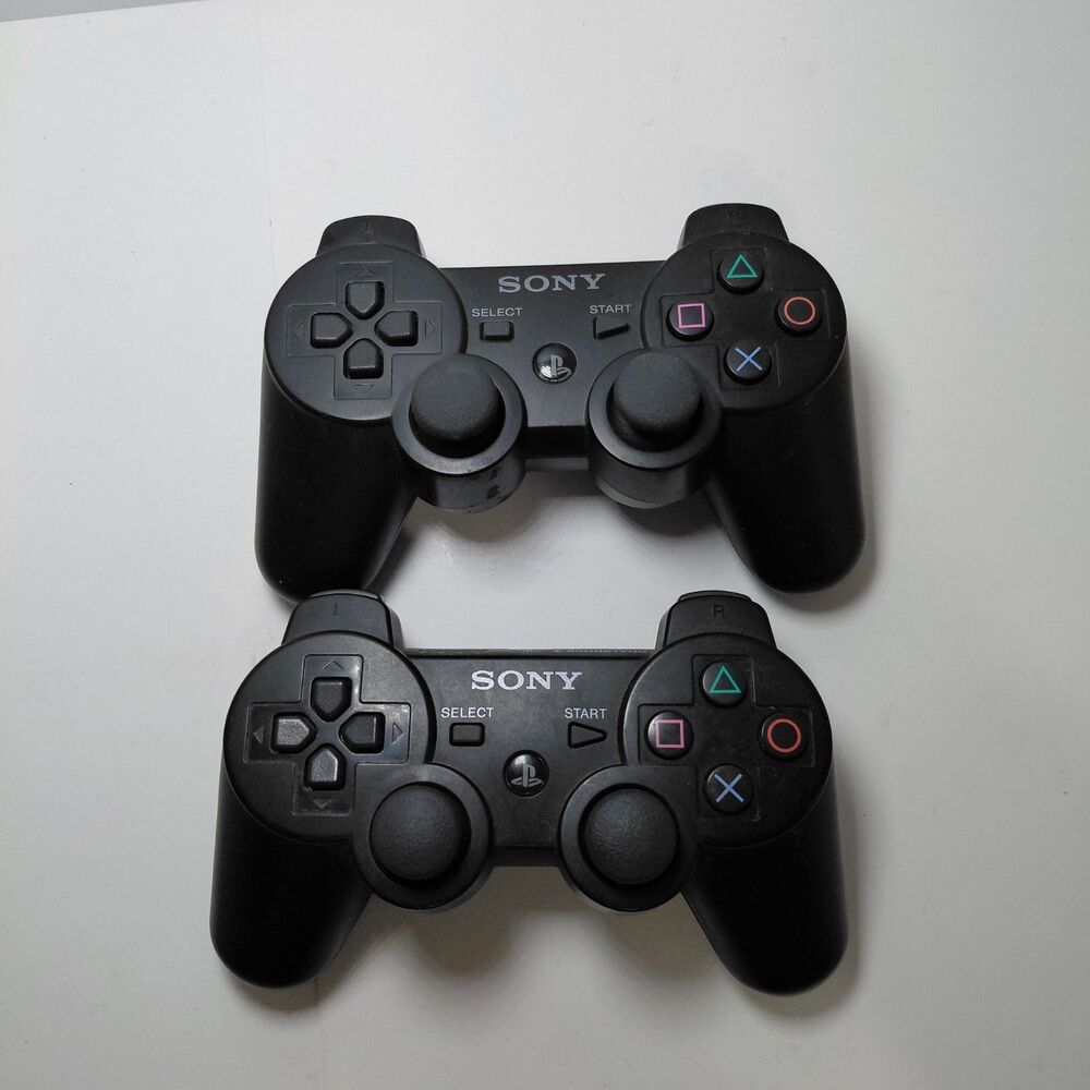 Sony PlayStation 3 Wireless Controllers Set Of 2 Black